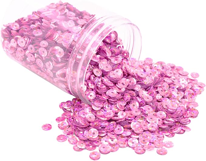 Mandala Crafts 6mm Cup Holographic Light Pink Sequins by MandalaCrafts