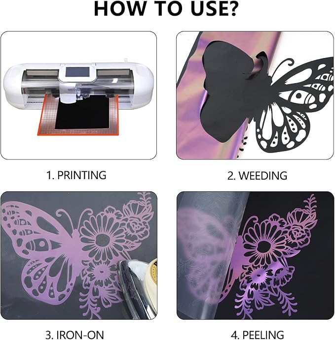 guangyintong Chameleon Heat Transfer Vinyl HTV Rolls, Changing Color HTV Vinyl - Image 4