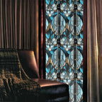 Grey Blue Geometric Modern Stained Glass Window Films Decorative Double-Side - Image 2