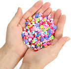 100pcs Contrast Color Love Heart Polymer Clay Beads - Image 4