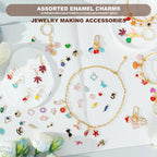 352 Pcs Assorted Charms for Jewelry Making, Mixed Enamel KC Gold Alloy Letter - Image 5