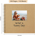 Scrapbook 10x10 Inch DIY Scrapbook Album Hardcover Kraft Paper 100 pages/50 - Image 2