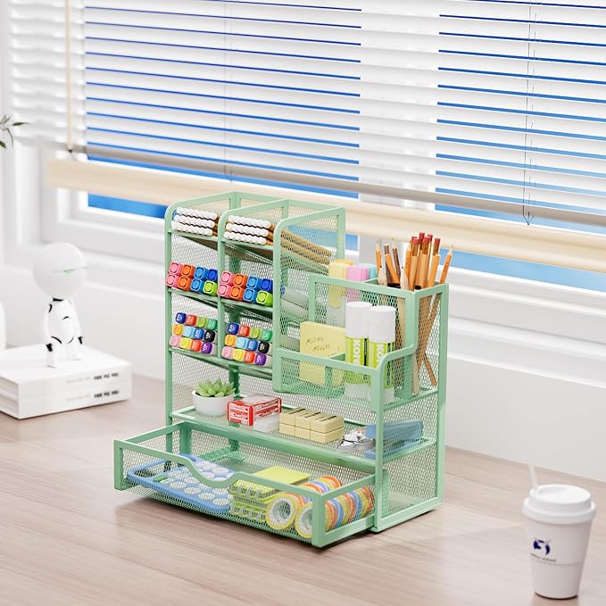 Marbrasse Mesh Pen Holder for Desk, Desk Organizers and Accessories for Office - Image 4