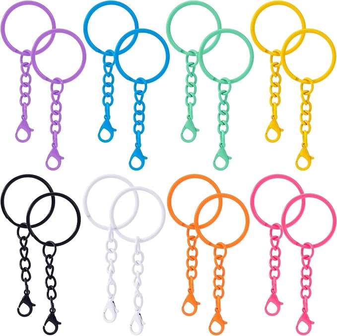 16 Pcs Metal Keychain Clip, Colorful Swivel Snap Hook by Unknown