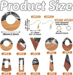 FASHEWELRY 20Pcs Resin Wood Earring Charms Milk Cow Wooden Earring Blanks - Image 5