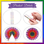 Outus Tie Dye Party Supplies Groovy Hippie Hanging Paper Fans Classroom - Image 3