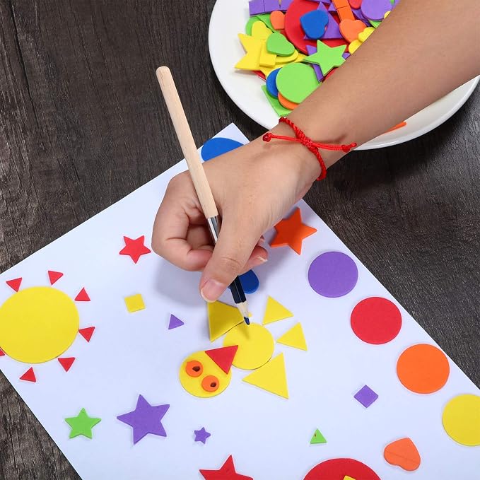 1500 Pieces Self Adhesive Foam Stickers Mini Geometry Shapes EVA Foam Stickers - Image 5
