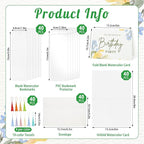 200 Pcs Watercolor Bookmark Making Kit, 40 Blank Bookmarks - Image 2