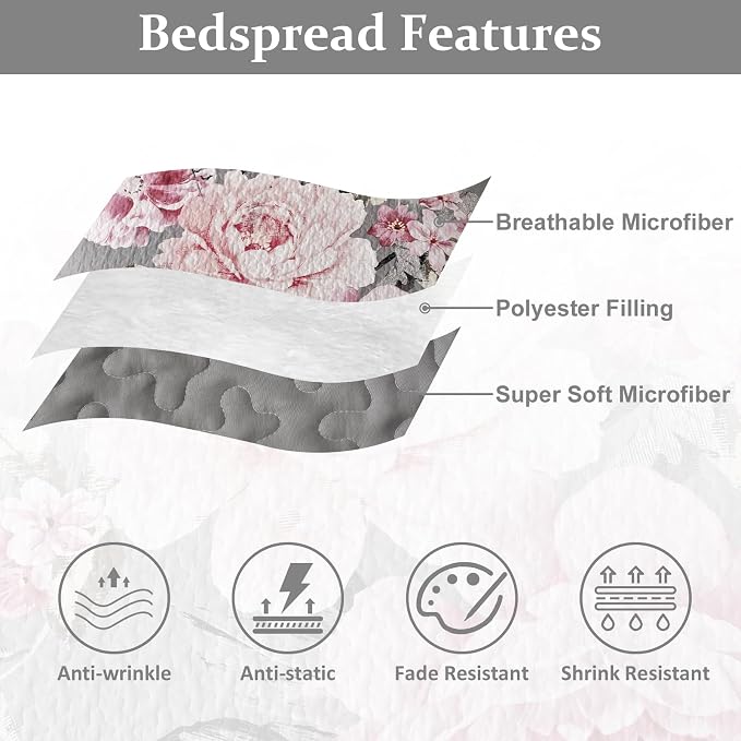 WONGS BEDDING Floral Quilt Set Queen - Image 6