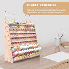 Extra Large Wooden 9-Tiers 99 Bottles' Capacity Wooden Paint Organizer & Paint - Image 6
