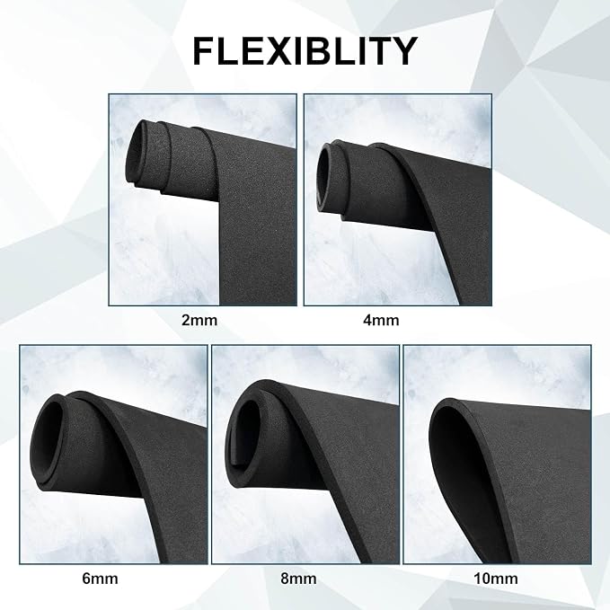 biguphate EVA Foam Roll - 4mm Black Ultra High Density Craft Foam - 15 x 39 - Image 5