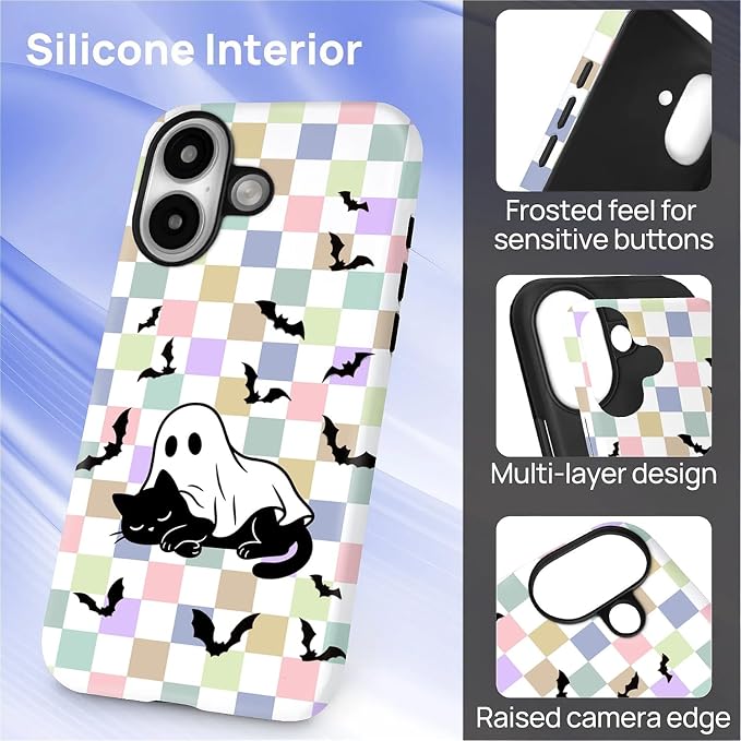 Case for iPhone 16 Plus, Scratch Resistant Hybrid Double Layer Hard Shell，Ghost - Image 3