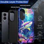 for Samsung Galaxy S25 Edge Case, Colorful Ocean Sharks Pattern Glossy 2 in 1 - Image 3