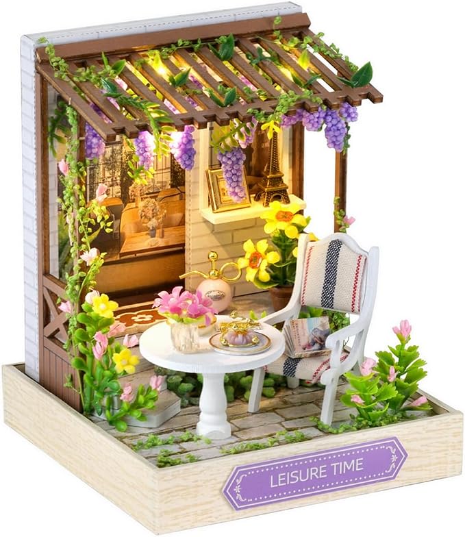 Miniature House Kit, CUTEROOM Tiny House Kit Wooden Dollhouse Kit Mini House by CUTEROOM