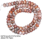 Songxi 5x8mm Natural Red Network Stone Rondelle Beads, Gemstone - Image 2