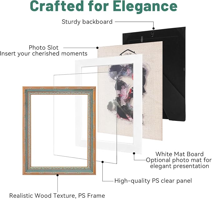 8x10 Vintage Picture Frame, Antique Picture Frames, Retro Design 8 x 10 Vintage - Image 2