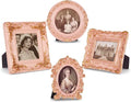 Qunclay Vintage Mini Picture Frames Set of 4, Round Rectangle Ornate Small by Qunclay