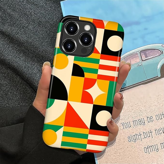 ZHEGAILIAN Case for iPhone 16 Pro, Geometric Colors Durable Shockproof Silicone - Image 5