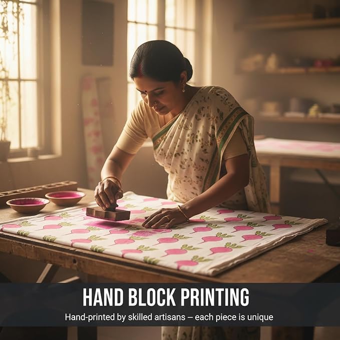 E-Tailor® Hand-Block Printed Pre-Cut Cotton Fabric Ideal - Image 5