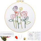 Easy Flower Embroidery Kits for Beginners Adults, Minimalism Embroidery Starter by Unknown