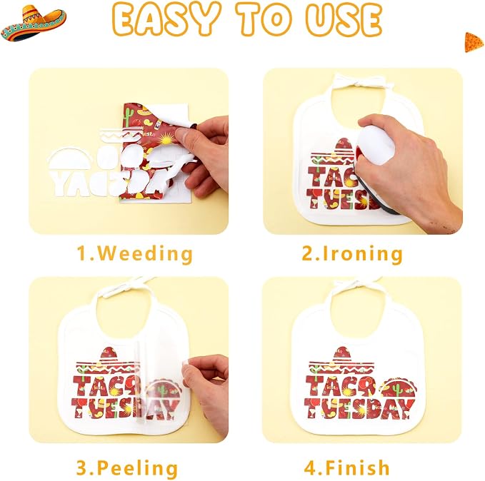 Tintnut Colorful Mexican Heat Transfer Vinyl, easy cut & weed, stretch washable - Image 4
