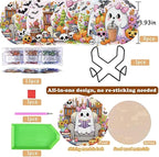 8 Pack Diamond Art Coasters, Halloween Ghost Diamond Painting Coasters Kits | - Image 2