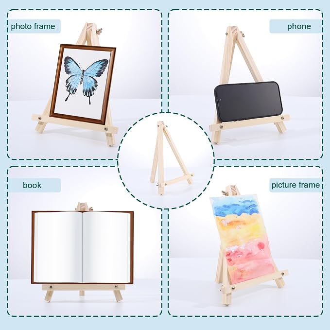 36 Pack 9 Inch Easel for Painting, Wooden Easel Stand Canvas Stand for Sign - Image 5