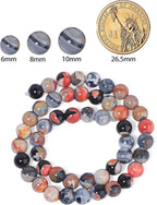 60pcs Round Loose Red Fire Agate Beads - Image 2