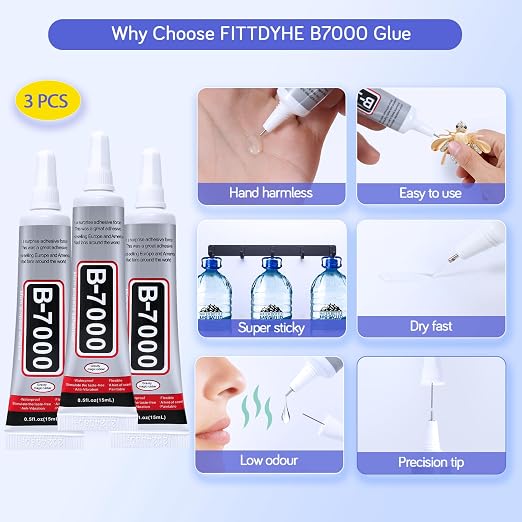 FITTDYHE 3PCS Jewelry Glue - 15ML/0.5fl oz Clear DIY Craft Glue - Image 4