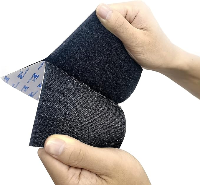 Hook and Loop Tape 4in x 8in 6 Pairs, Slef Adhesive Interlocking Strip by Doublesidedtape