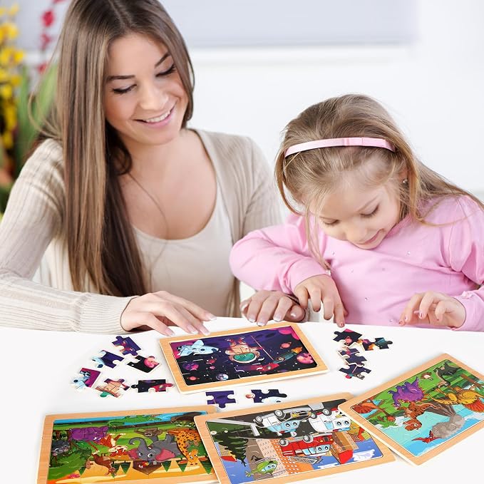 Wooden Puzzles Toys for Kids Ages 3-5, Transportation Wood Toddler Puzzles - Image 5