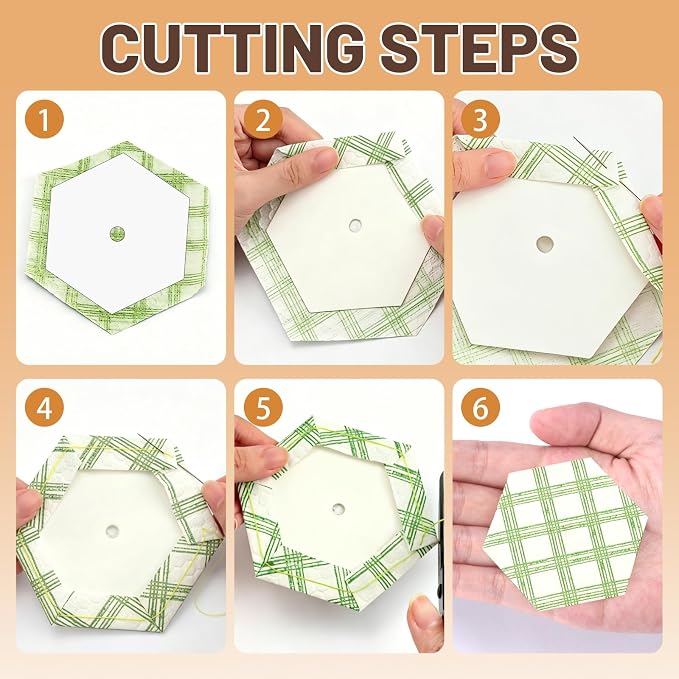 Neworkg 600 PCS Hexagon Piecing Paper Templates, 1.25" White Paper templates - Image 6