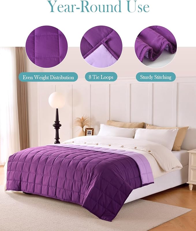 Topblan Weighted Blanket 15 pounds, Soft Cooling Weighted Blanket Full Size - Image 4