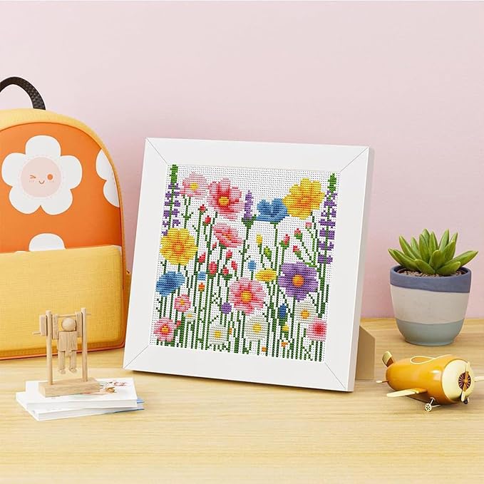 Wildflowers Cross Stitch Kits for Beginner, Flowers Stamped Cross Stitch Kits - Image 2