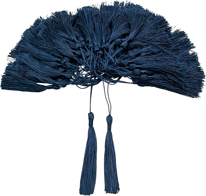 VAPKER 100 Pieces Dark Teal Color 13cm/5-Inch Silky Handmade Soft Tassels Floss by VAPKER
