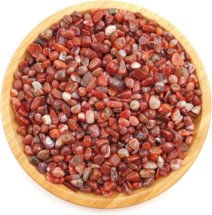 WAYBER Decorative Stones, 2 Lbs/920g Natural Red Agate Pebbles Irregular - Image 5
