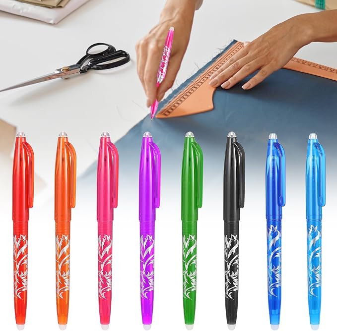 8pcs Heat Erasable Pens for Fabric, Fabric Marking Pens Fabrics Markers No - Image 8