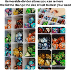 3 Pack DND Dice Storage Box Each 24 Grids Polyhedral Dice Organizer - Image 5
