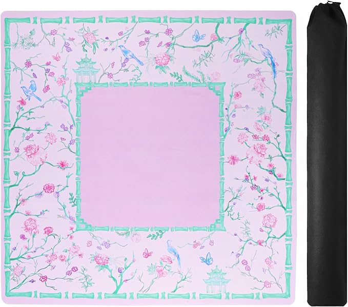 TIASUSAN Purple and Green Mahjong Mat by GAMETROVE