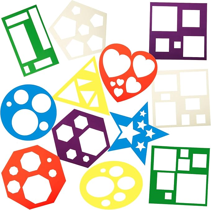 12 Pieces Geometric Stencils Template Set by Tenare
