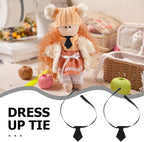 TOYANDONA 4pcs Miniature Neckties Soft Black Tiny Doll Ties - Image 6