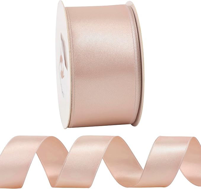 HUIHUANG Rose Gold Satin Wired Ribbon 1-1/2 inch Double-Sided Wire Edge Ribbon - Image 7