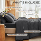 MUXHOMO 7 Pieces Full Comforter Set, Seersucker Bed in a Bag Full Size - Image 4