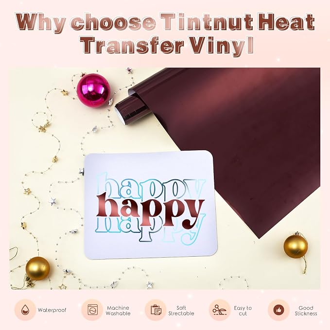 Tintnut Sepia Holographic Heat Transfer Vinyl Roll, easy cut & weed, stretch - Image 3