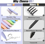 Piochoo Gel Pens, 0.5mm Quick Dry Black Ink Fine Point Smooth Writing Pens - Image 3