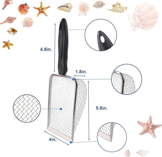 MUYIZI Beach Mesh Shovel with Mesh Shell Bags, Kids Filter Sand Scooper - Image 4