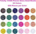 EuTengHao 14400pcs Tube Beads Bugle Glass Seed Beads, Small Craft Spacer Beads - Image 2