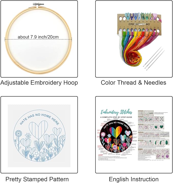 Louise Maelys Flower Beginners Embroidery Kits, Cross Stitch Kit - Image 2