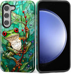 for Samsung Galaxy S23 Plus Case, Frog Stained Glass Pattern Glossy 2 in 1 by Teonvpu