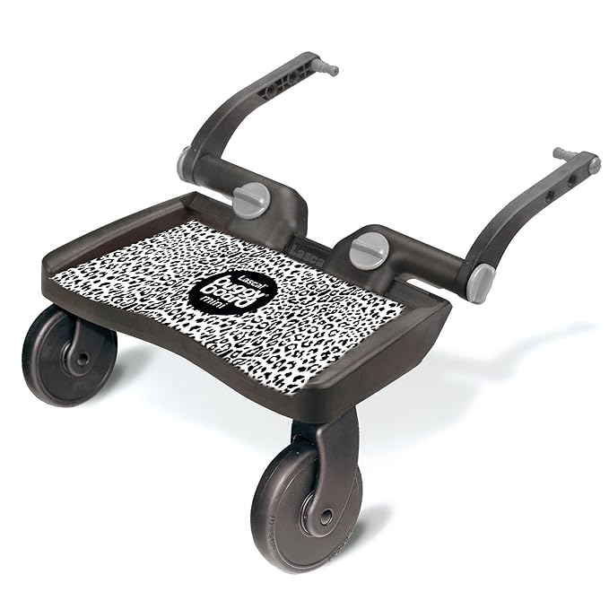 Lascal BuggyBoard Mini Universal Stroller Board, Fits 90% of Strollers, Compatible with UPPAbaby, Bugaboo, No Need for a Double Stroller for Infant and Toddler, Max Weight 66 lbs, Leopard